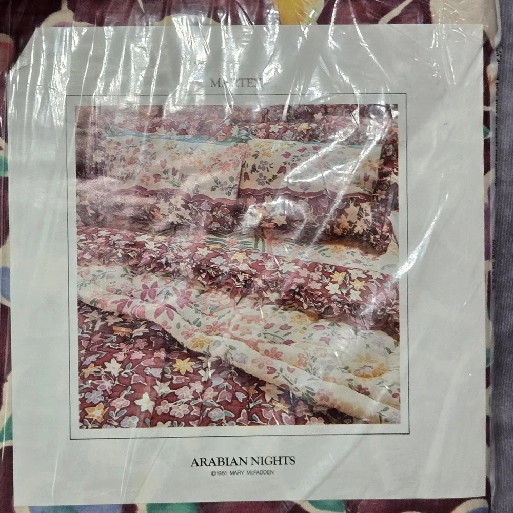 Vintage‎ Martex Arabian Nights Full Flat Sheet No Iron Percale NOS